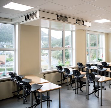 Ventilatie in klaslokaal met AM 1000